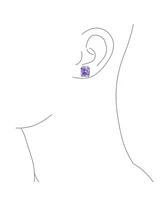 Traditional Classic Large Statement 7CT Emerald Cut Simulated Lavender Amethyst Aaa Cz Solitaire Clip On Stud Earrings For Women Rhodium Plated Brass