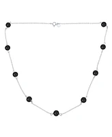 Bling Jewelry Delicate Simple Natural Green Jade Chain Round Ball Bead Tin Cup Necklace 14k Yellow Gold Plated .925 Sterling Silver