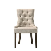 Streamdale Furniture Farren Side Chair, Beige Fabric & Espresso Finish