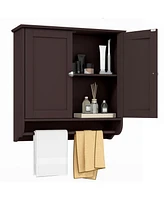 Wall Mounted Bathroom Storage Medicine Cabinet with Towel Bar