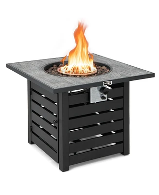 Square Propane Fire Pit Table with Lava Rocks and Rain Cover