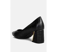 emersyn croc block heel pump
