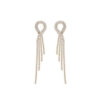 Sohi Women's Silver Bling Drop Earrings