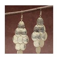 Sohi Women's Gold Dented Drop Earrings