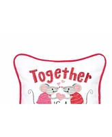 C&F Home 10" x 10" Together Is A Wonderful Place To Be Mouse Valentine's Day Small Petite Throw Pillow