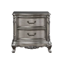 Ausonia Nightstand, Antique Platinum Finish