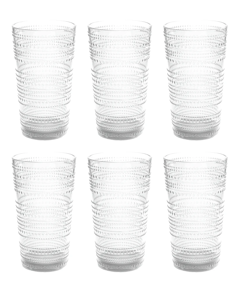 TarHong Beaded Jumbo Cobalt Glasses, Set of 6