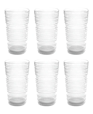 TarHong Beaded Jumbo Cobalt Glasses, Set of 6