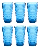 TarHong Beaded Jumbo Cobalt Glasses, Set of 6