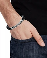 Blackjack Men's Lapis Lazuli Bead & Chain Bracelet in Stainless Steel (Also in Onyx & Tiger Eye)