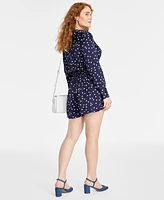 On 34th Women's Smocked Long-Sleeve Romper, Created for Macy's