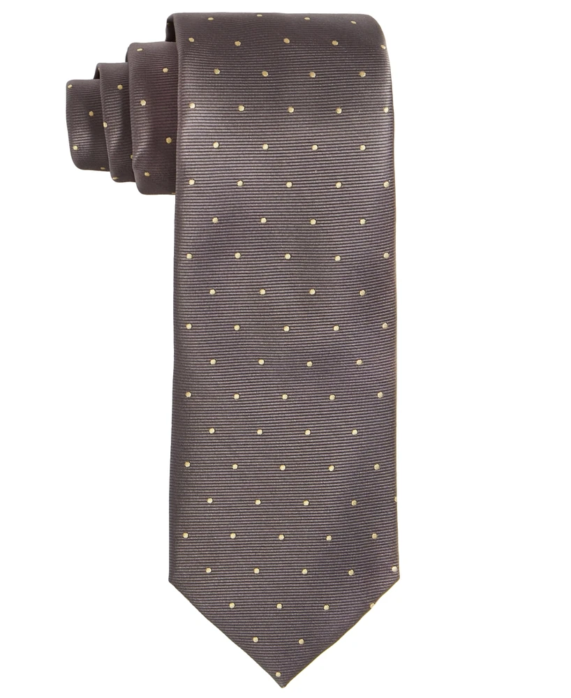 Tayion Collection Men's Brown Dot Tie