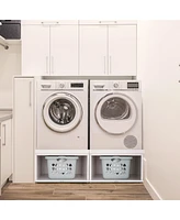 Ivation Wooden Laundry Pedestal for Washer & Dryer Universal Fit (2 Pack)