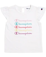 Champion Toddler & Little Girls Logo Graphic T-Shirt Logo-Print Bike Shorts, 2 Piece Set