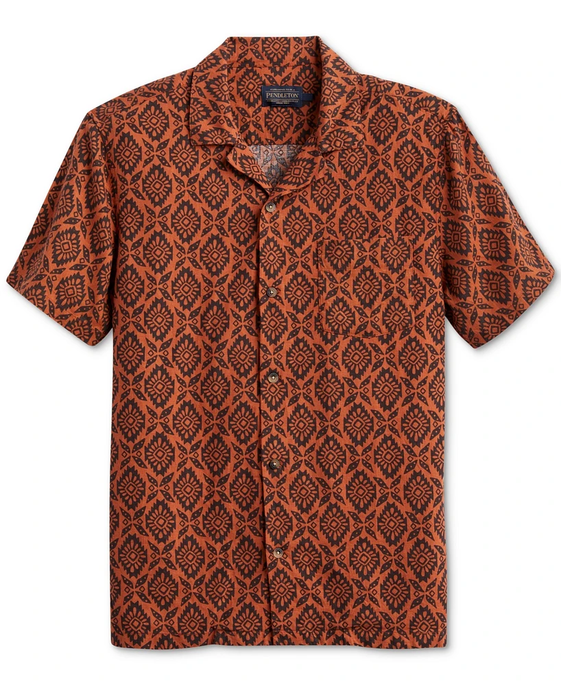 Pendleton Men's Medallion Print Short Sleeve Button-Front Shirt