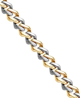 Blackjack Men's Cubic Zirconia Two-Tone Monaco Link Bracelet in Stainless Steel & Gold-Tone Ion-Plate