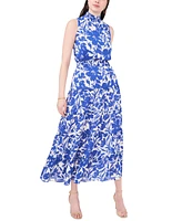 Msk Women's Floral-Print Tiered Maxi Dress