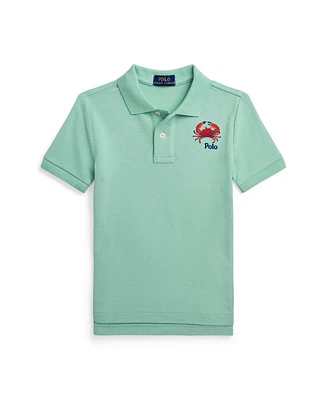Polo Ralph Lauren Toddler and Little Boys Crab-Embroidered Cotton Mesh Shirt
