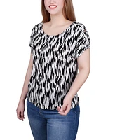 Ny Collection Petite Short Sleeve Extended Tunic Top