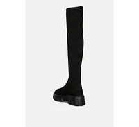 London Rag Loro Stretch Knit Knee High Boots