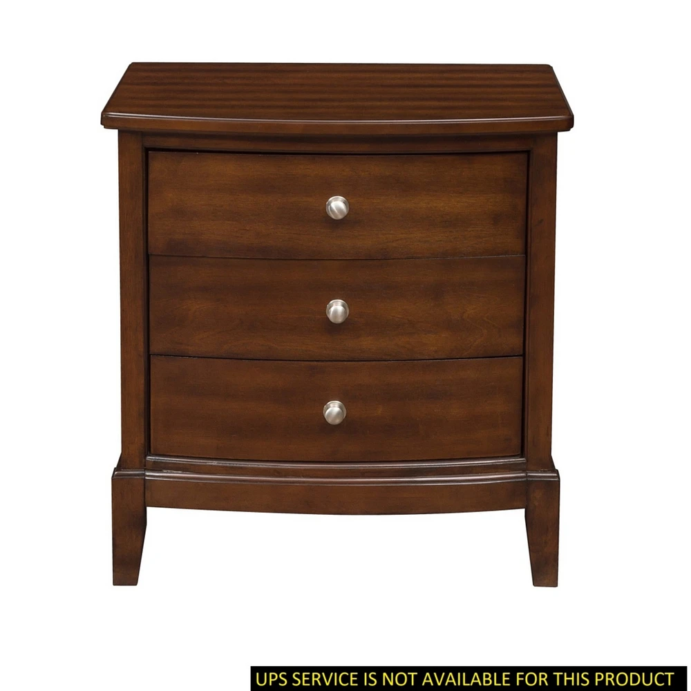 Streamdale Furniture 3-Drawer Nightstand in Dark Cherry Finish