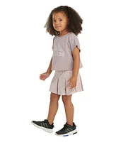 adidas Little Girls Sleeveless Box Top and Printed Skort, 2 Piece Set