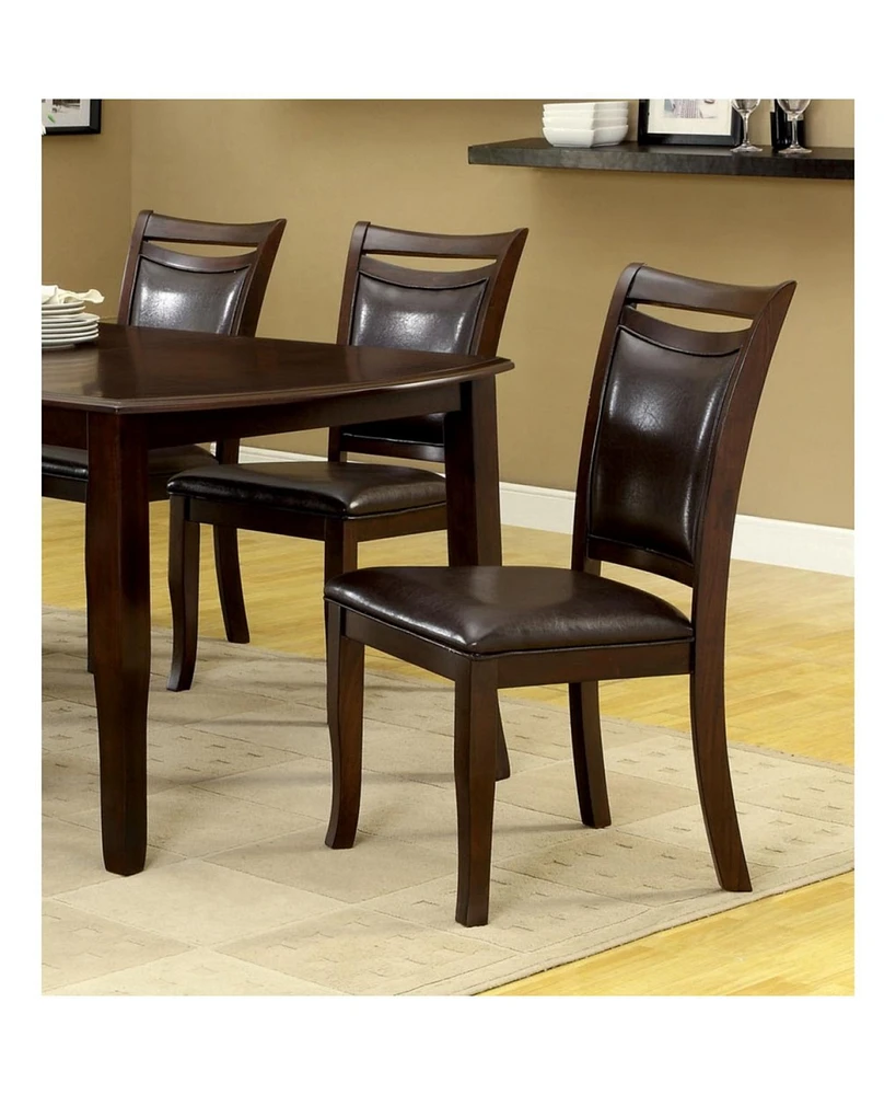 Simplie Fun Set of 2 Dark Cherry Espresso Dining Chairs