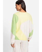 Olsen Women's Long Sleeve Graphic Knit Pullover