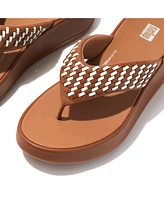 FitFlop Women's F-Mode Woven-Leather Flatform Toe-Post Sandals