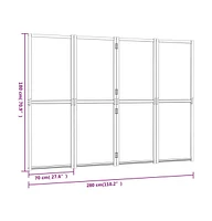 4-Panel Room Divider Black 110.2"x70.9"