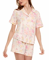 Flora by Nikrooz Women's 2-Pc Gabriella Printed Shorty Pajamas Set