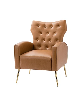 Chelcie Contemporary Style Armchair with Metal Legs