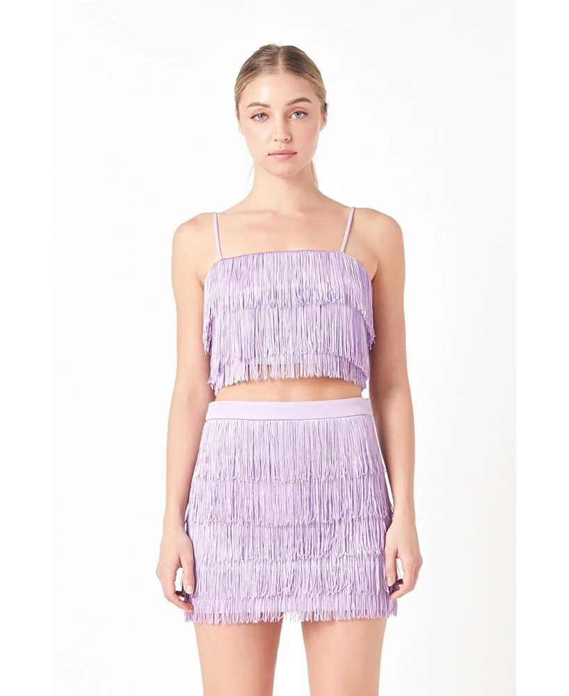 Women's Fringed Tiered Top