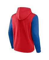 Men's Fanatics Red, Royal La Clippers Attack Colorblock Pullover Hoodie