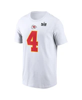 Men's Nike Rashee Rice White Kansas City Chiefs Super Bowl Lviii Patch Player Name and Number T-shirt