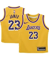 Toddler Boys and Girls Nike LeBron James Gold Los Angeles Lakers Swingman Player Jersey - Icon Edition