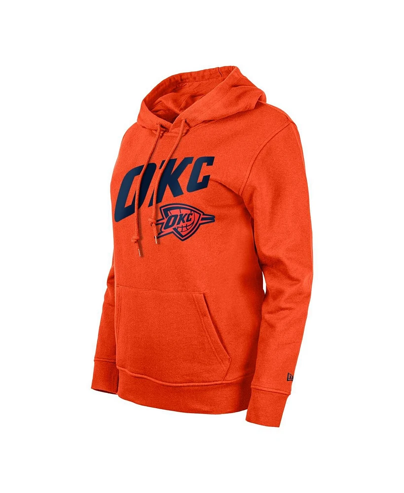 Women's New Era Orange Oklahoma City Thunder 2023/24 Edition Pullover Hoodie