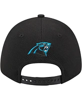 Men's New Era Black Carolina Panthers Top Visor 9FORTY Adjustable Hat