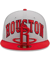 Men's New Era Gray, Red Houston Rockets Tip-Off Two-Tone 59FIFTY Fitted Hat