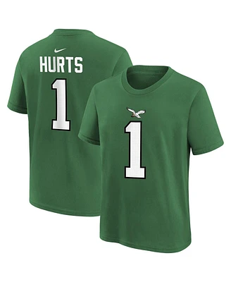Little Boys and Girls Nike Jalen Hurts Kelly Green Philadelphia Eagles Player Name Number T-shirt
