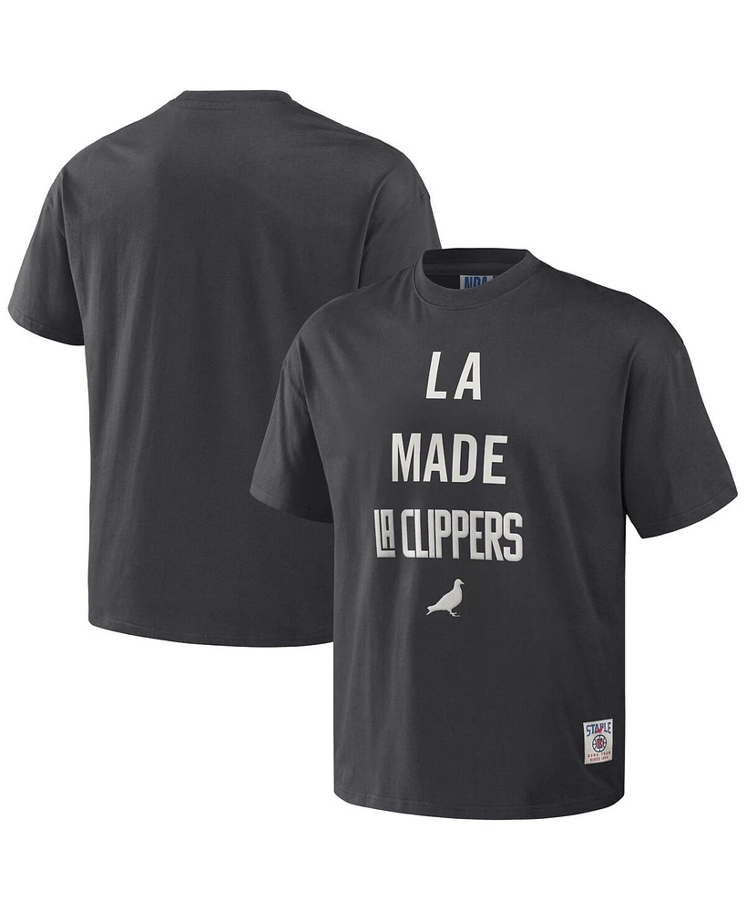 Men's Nba x Staple Anthracite La Clippers Heavyweight Oversized T-shirt