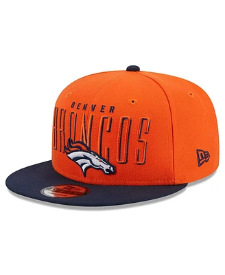 Men's New Era Orange, Navy Denver Broncos Headline 9FIFTY Snapback Hat