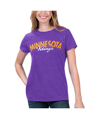 Women's G-iii 4Her by Carl Banks Heathered Purple Minnesota Vikings Main Game T-shirt