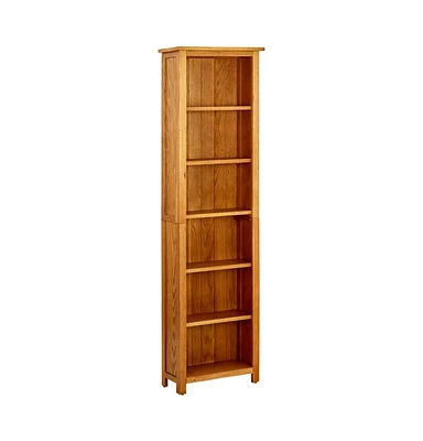 6-Tier Bookcase 20.5"x8.7"x70.9" Solid Oak Wood
