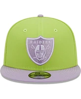 Men's New Era Neon Green, Lavender Las Vegas Raiders Two-Tone Color Pack 9FIFTY Snapback Hat