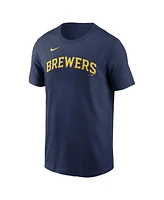Men's Nike Rowdy Tellez Navy Milwaukee Brewers Player Name and Number T-shirt