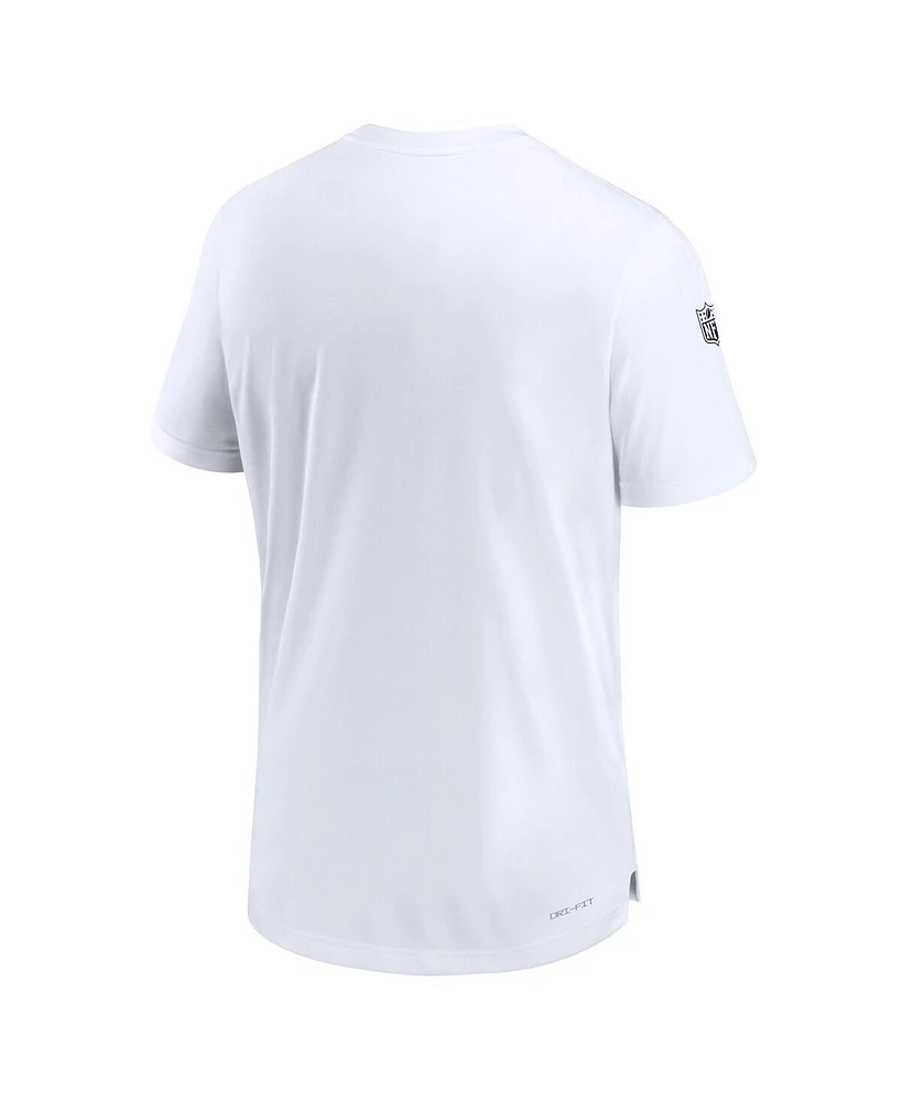 Men's Nike White Dallas Cowboys Sideline Coach Performance T-shirt