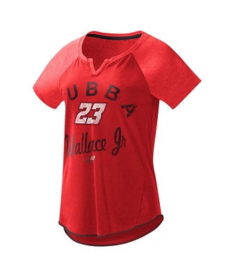 Women's G-iii 4Her by Carl Banks Red Bubba Wallace Grand Slam Tri-Blend Notch V-Neck T-shirt