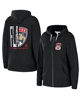 Women's Wear by Erin Andrews Black Florida Panthers Sponge Full-Zip Hoodie