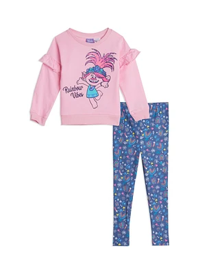 DreamWorks Trolls Poppy Girls French Terry T-Shirt and Leggings Outfit Set Pink - Toddler| Child